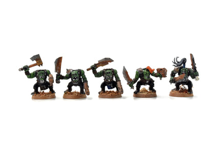 ORKS 10 Ork Boyz With Nob #11 WELL PAINTED 40K