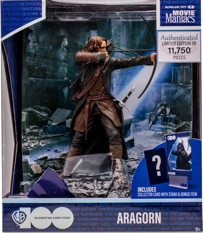 Figurine Aragorn de 15 cm (6 pouces) de Mcfarlane Movie Maniacs, tirée du Seigneur des Anneaux.