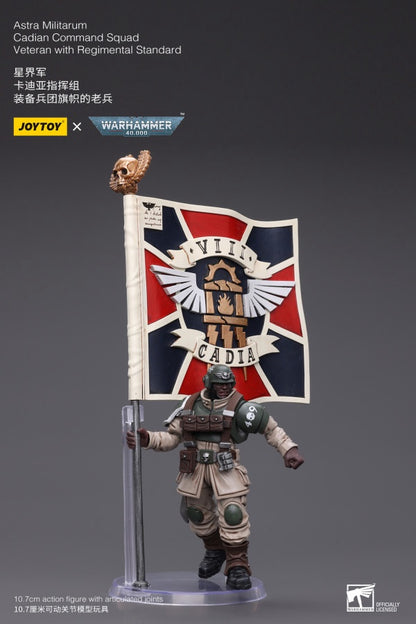 Cadian Command Squad Veteran with Regimental Standard Astra Militarum Joy Toy