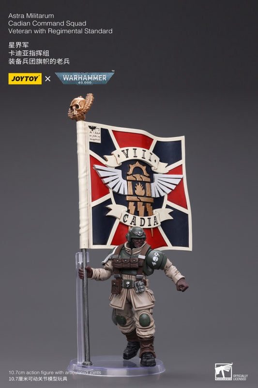 Cadian Command Squad Veteran with Regimental Standard Astra Militarum Joy Toy