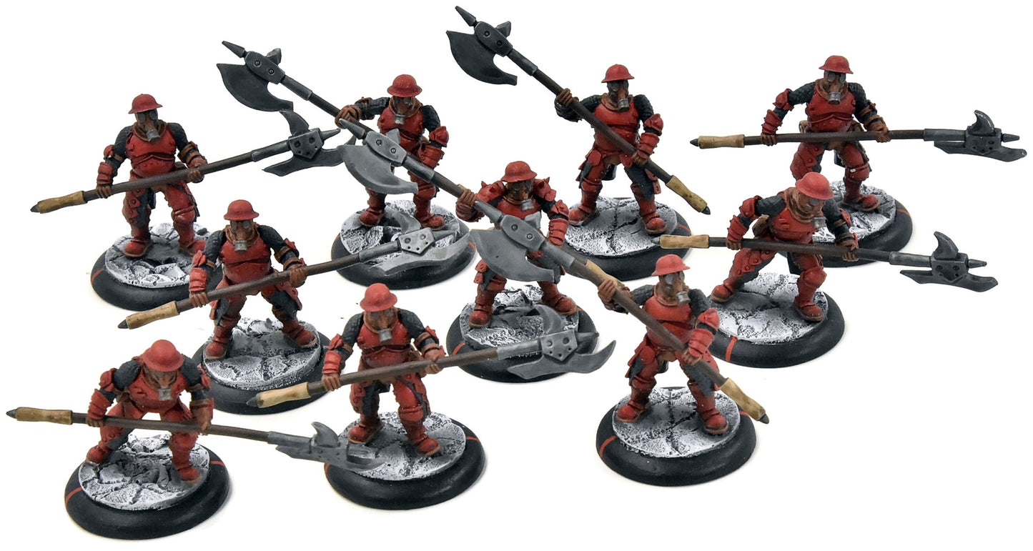 WARMACHINE 10 Steelhead Halberdiers #1 WELL PAINTED METAL mercenairies