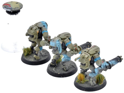 TAU EMPIRE 3 Xv25 Stealth Battlesuits With Drones #2 WELL PAINTED Warhammer 40K