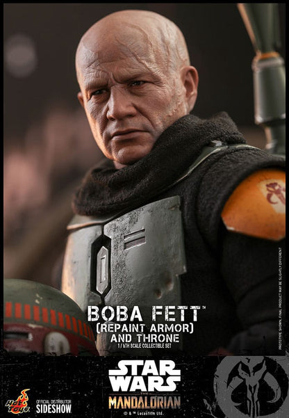 Coffret figurine Boba Fett (armure repeinte) et trône à l'échelle 1/6 par Hot Toys