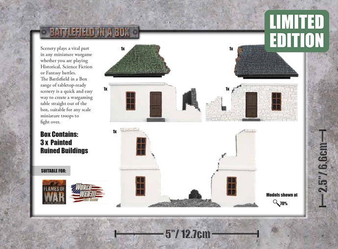 Battlefield In A Box - Ruins Buildings (white/grey - Limited Edition)