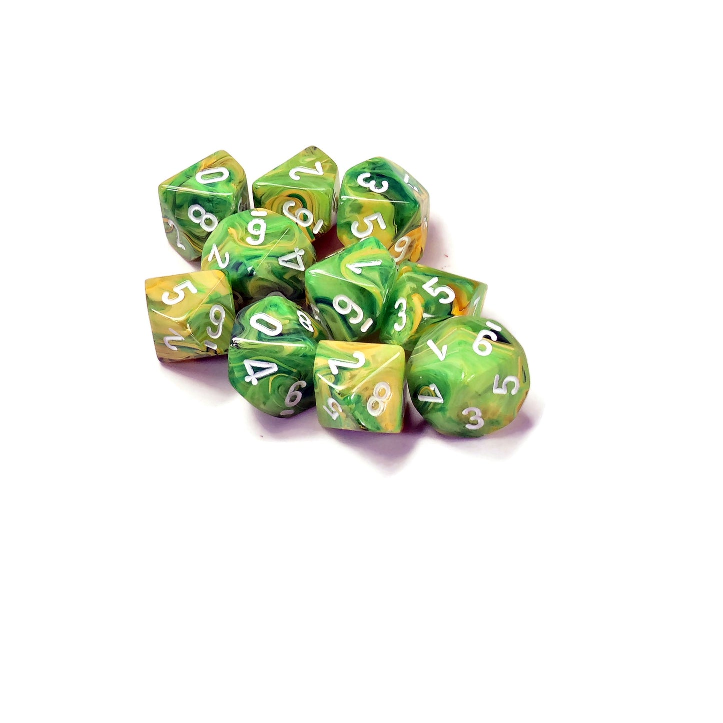 CHESSEX Green and White D10 #1 Warhammer 40k Die-7