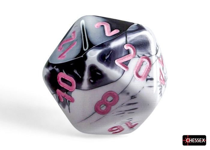Gemini 7-Die Black-White / Pink Chessex Dice (CHX26469)
