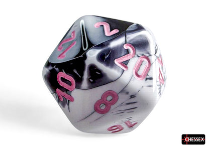 Gemini 7-Die Black-White / Pink Chessex Dice (CHX26469)