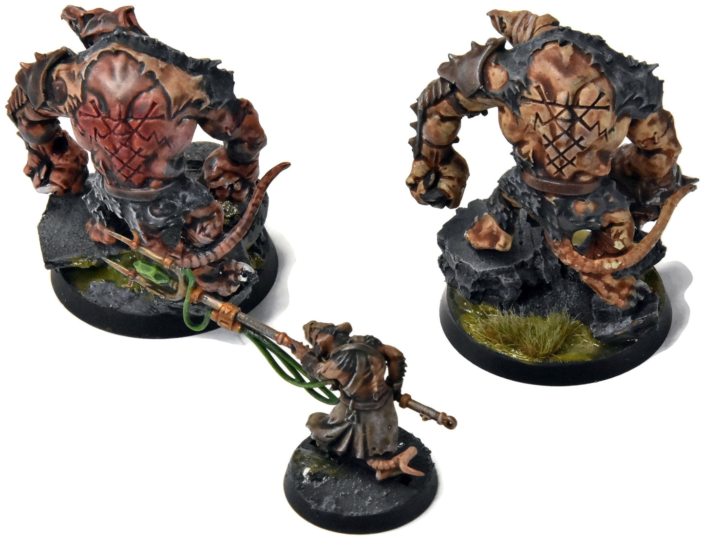 SKAVEN 2 Rat Ogors & packmaster #12 WELL PAINTED Warhammer Fantasy