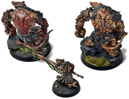 SKAVEN 2 Rat Ogors & packmaster #12 WELL PAINTED Warhammer Fantasy