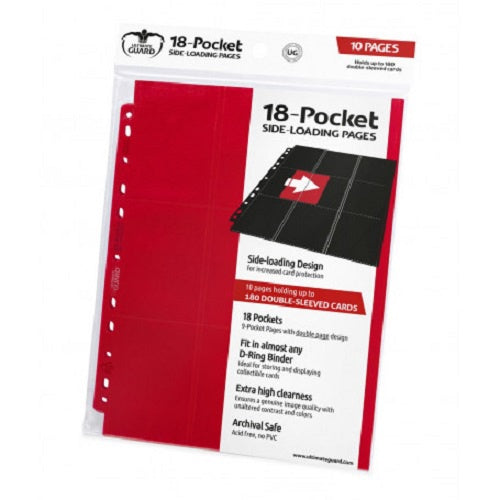 Ultimate Guard Supreme Pages Side-Loading 18Pkt Red 10Ct