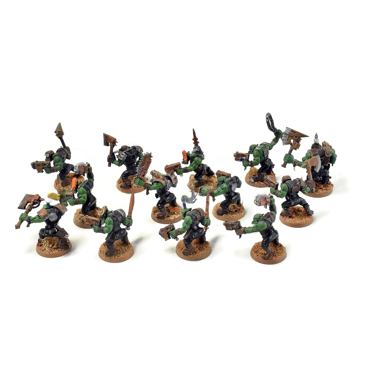 ORKS 12 Ork Boyz With Nob #7 WELL PAINTED 40K