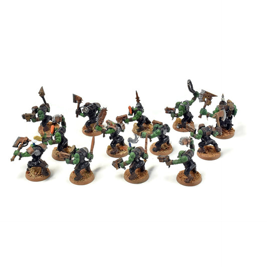 ORKS 12 Ork Boyz With Nob #7 WELL PAINTED 40K