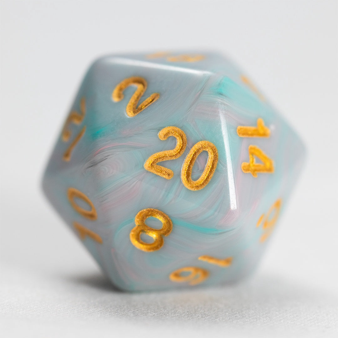 Sirius Dice Polyhedral Teal Unicorn 7-die Set