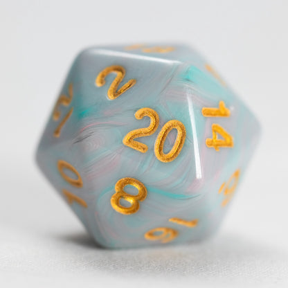 Sirius Dice Polyhedral Teal Unicorn 7-die Set