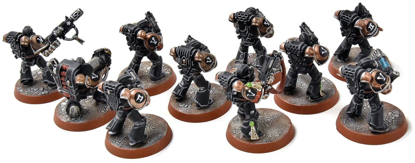 SPACE MARINES 10 Tactical Marines Squad #4 PRO PAINTED Warhammer 40K