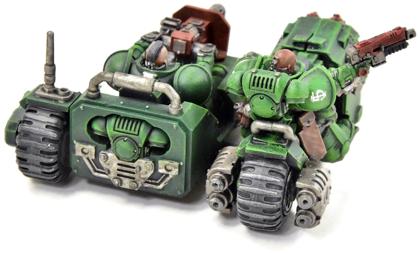 DARK ANGELS Attack Bike #3 WELL PAINTED Warhammer 40K Upgraded outrider