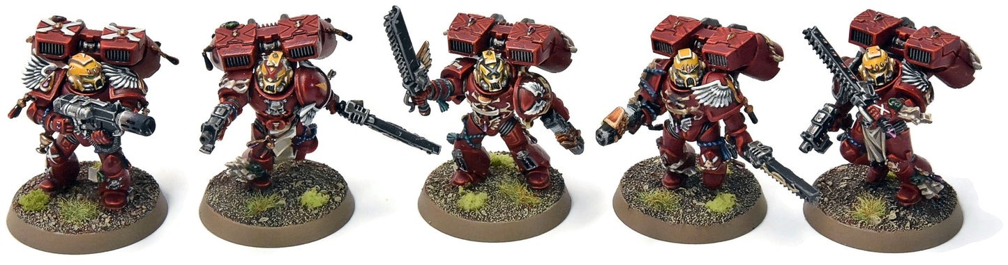 BLOOD ANGELS 5 Vanguard Veteran Squad #13 PRO PAINTED Warhammer 40K