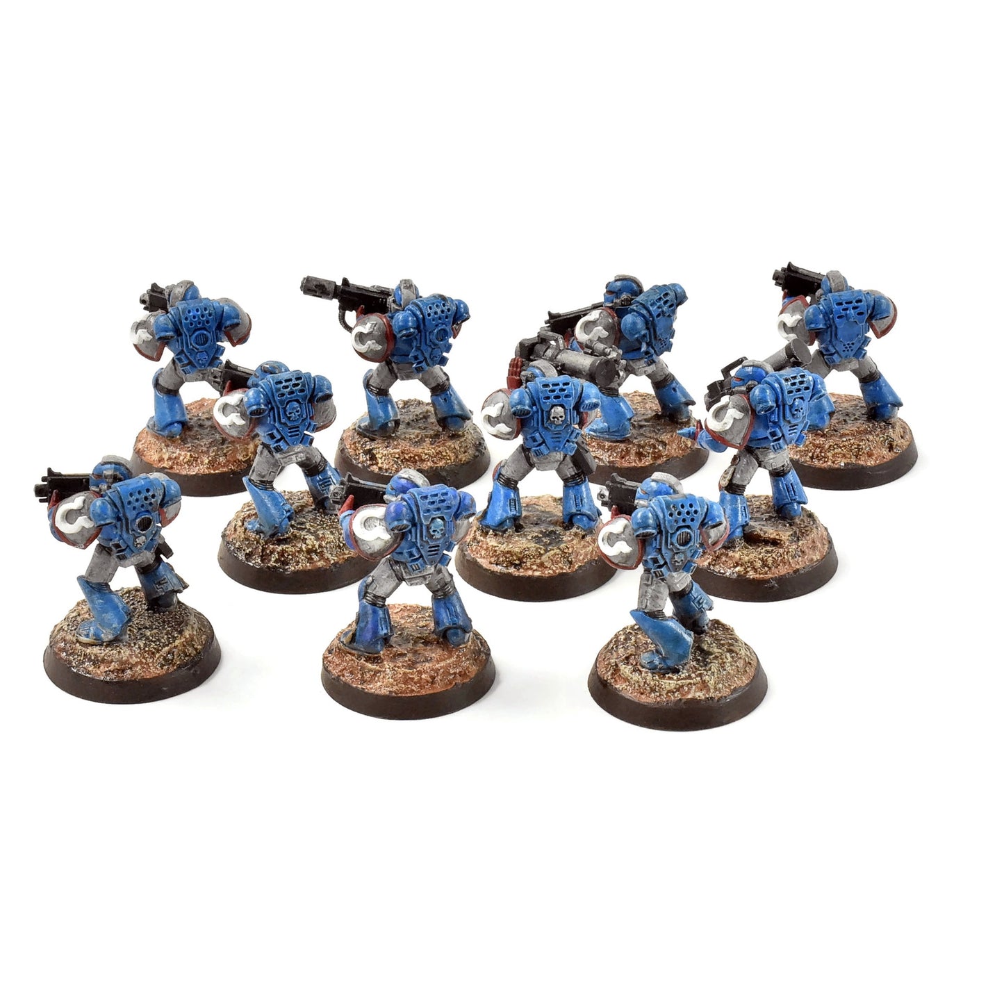 SPACE MARINES 10 Tactical Marines #1 WELL PAINTED Warhammer 40K