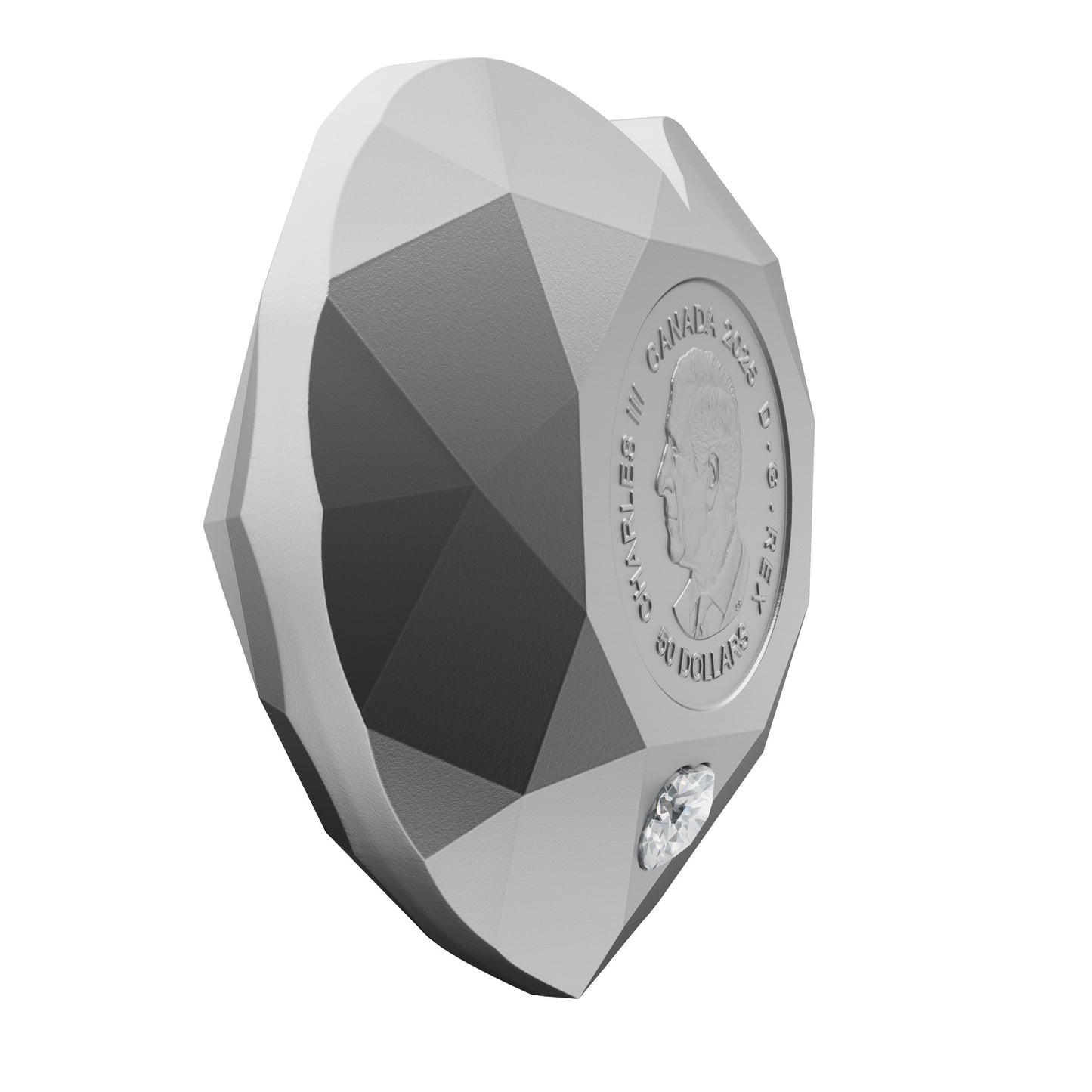 $50 Fine Silver Diamond Shaped Coin – Heart Diamond