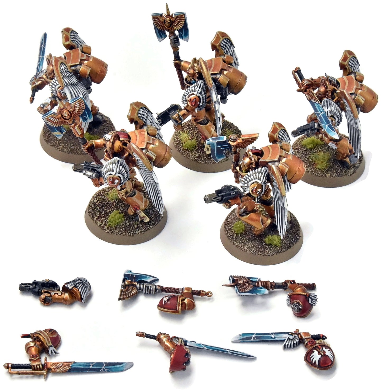 BLOOD ANGELS 5 Sanguinary Guards #7 Magnetized PRO PAINTED Warhammer 40K