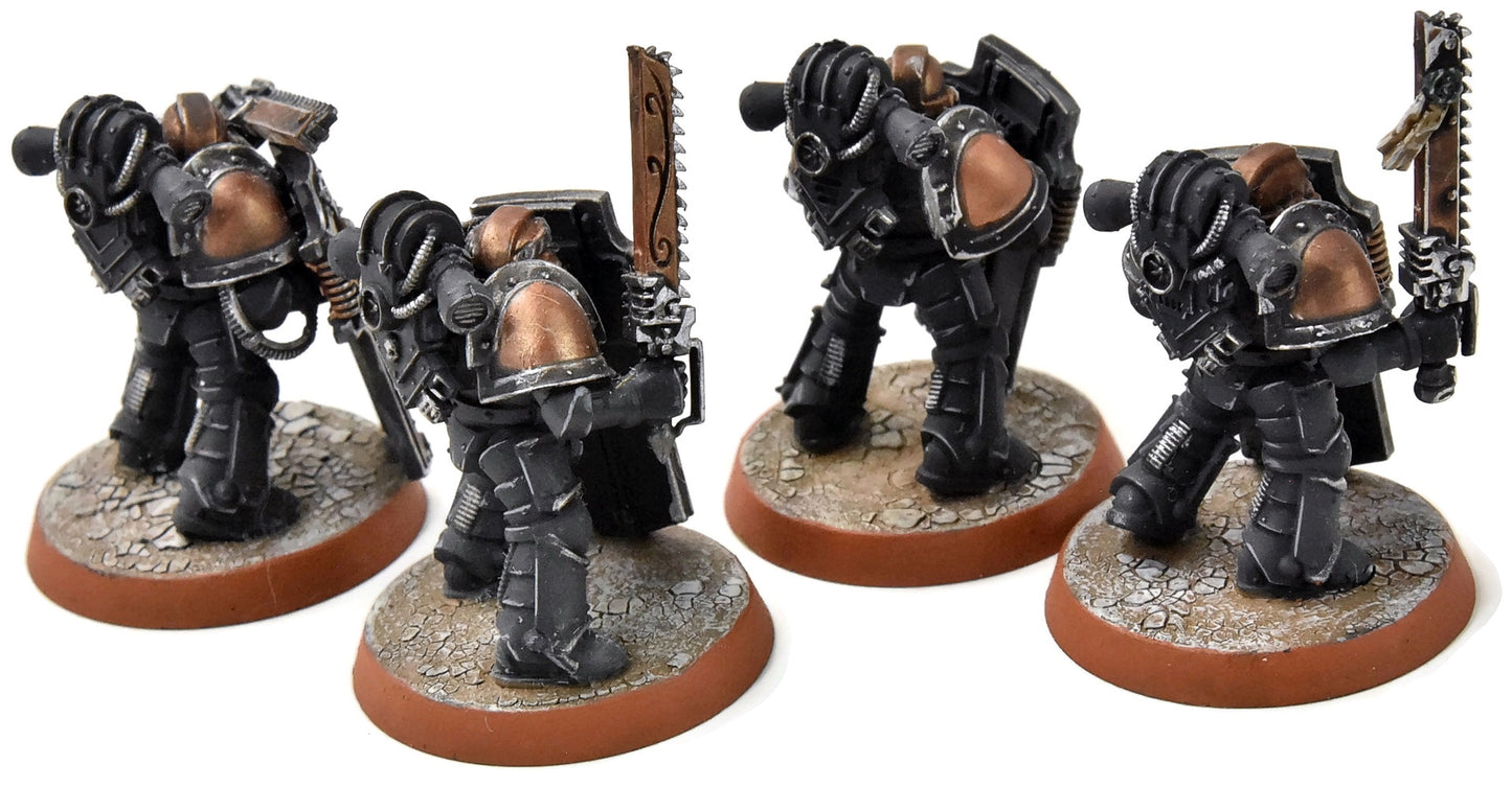 SPACE MARINES 4 Veterans w/ Chainswords #1 PRO PAINTED Warhammer 40K