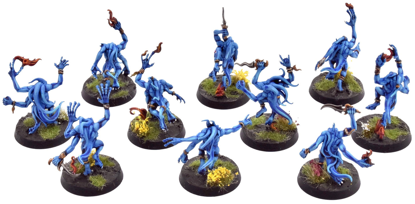 DISCIPLES OF TZEENTCH 10 Blue Horrors #1 PRO PAINTED Warhammer Sigmar
