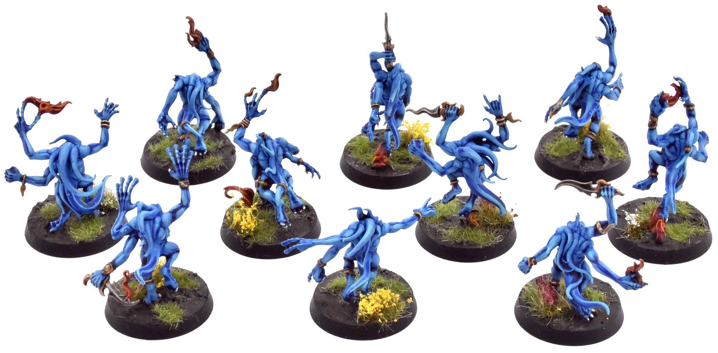 DISCIPLES OF TZEENTCH 10 Blue Horrors #1 PRO PAINTED Warhammer Sigmar