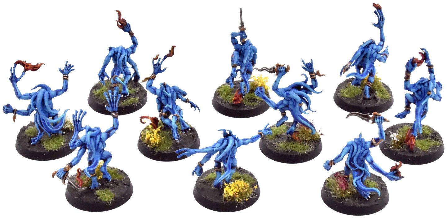 DISCIPLES OF TZEENTCH 10 Blue Horrors #1 COMMISSION PRO PAINTED Warhammer Sigmar 0133