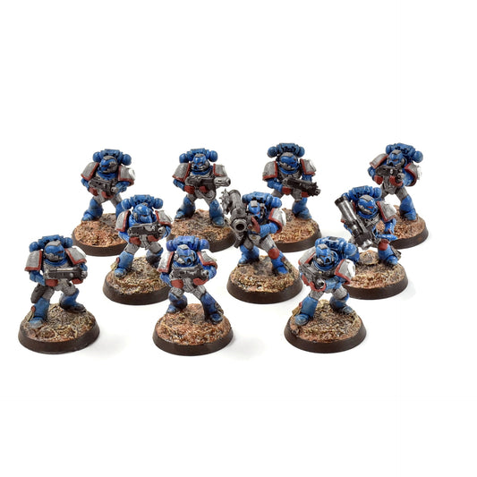 SPACE MARINES 10 Tactical Marines #1 WELL PAINTED Warhammer 40K