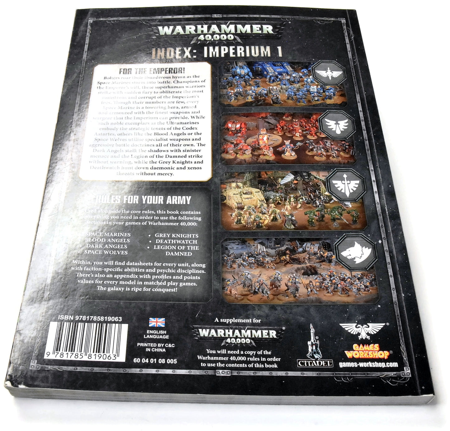 WARHAMMER 40K Index Imperium 1 Eight Edition Good Condition Warhammer 40K