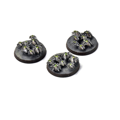 NECRONS 3 Scarab Swarm Bases #2 Warhammer 40K WELL PAINTED
