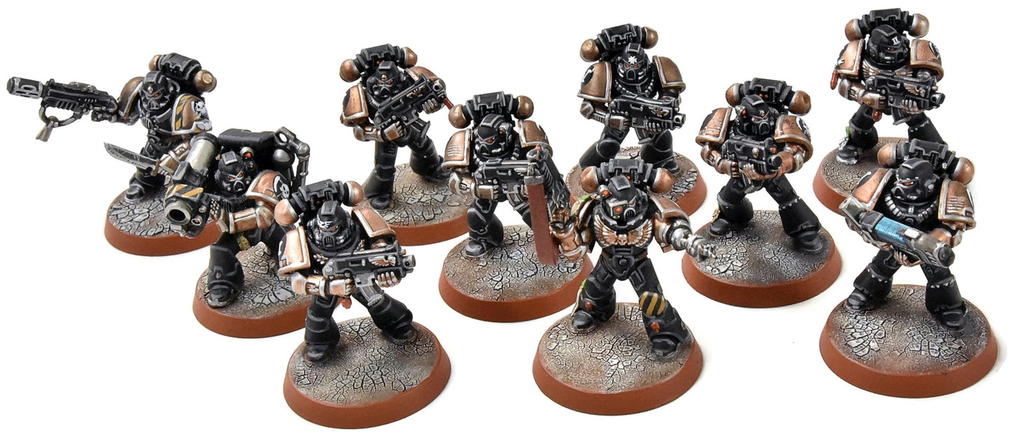 SPACE MARINES 10 Tactical Marines Squad #4 PRO PAINTED Warhammer 40K