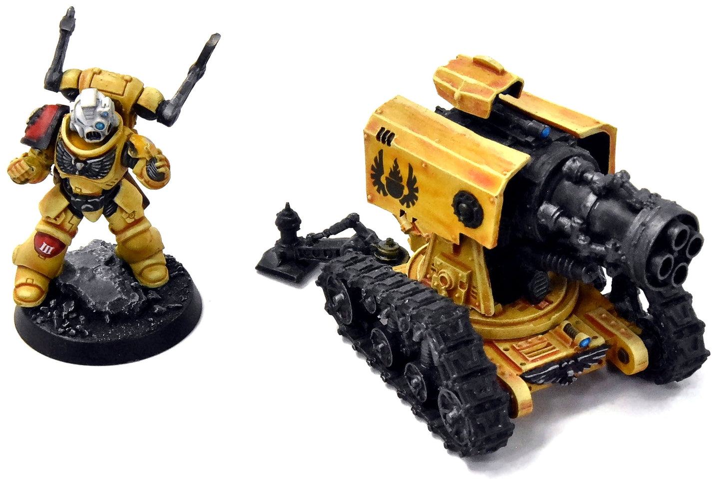 SPACE MARINES Imperial Fists Thunder Fire Cannon Custom Crew #1 WELL PAINTED 40K