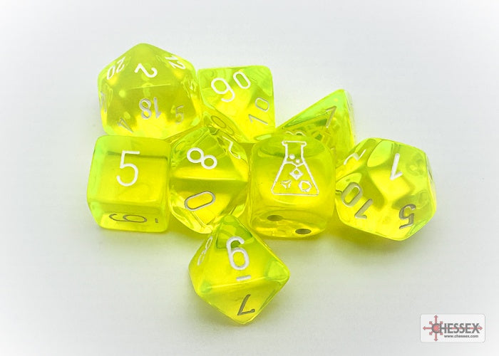 Translucent 7-die Set Neon Yellow/white