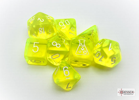 Translucent 7-die Set Neon Yellow/white