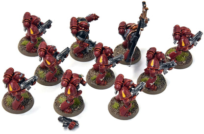 BLOOD ANGELS 10 Tactical marines #1 METAL PRO PAINTED Warhammer 40K