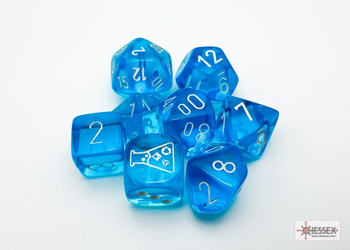 Translucent 7-die Set Tropical Blue/white