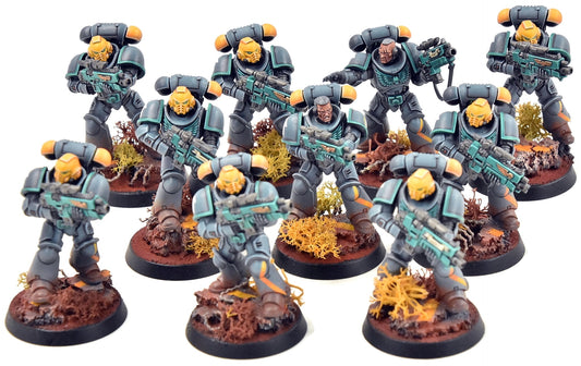 SPACE MARINES 10 Intercessors #2 WELL PAINTED Warhammer 40K