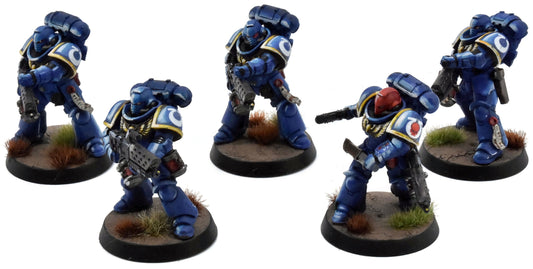 SPACE MARINES 5 Infernus Squad #1 WELL PAINTED Warhammer 40K Ultramarines