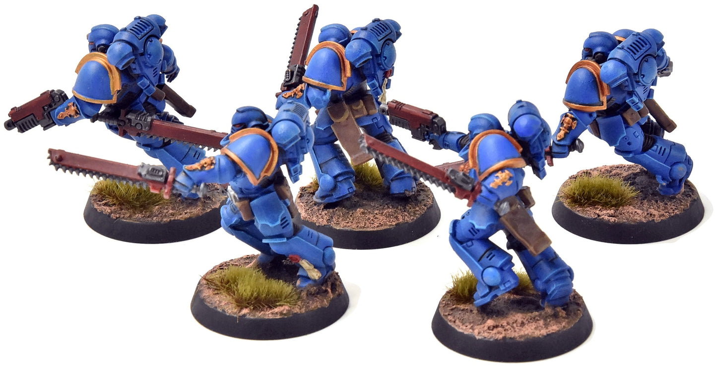 SPACE MARINES 5 Assault Intercessors #1 WELL PAINTED Warhammer 40K 4330
