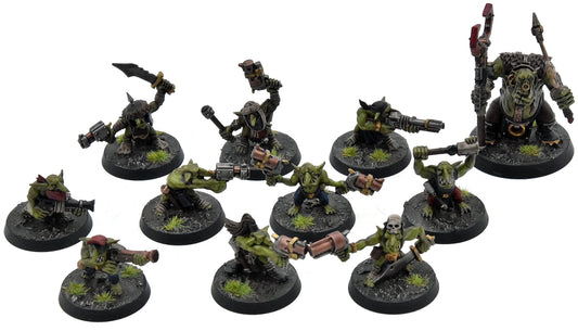 ORKS 10 Gretchin Squad with runtherd #2 WELL PAINTED Warhammer 40K