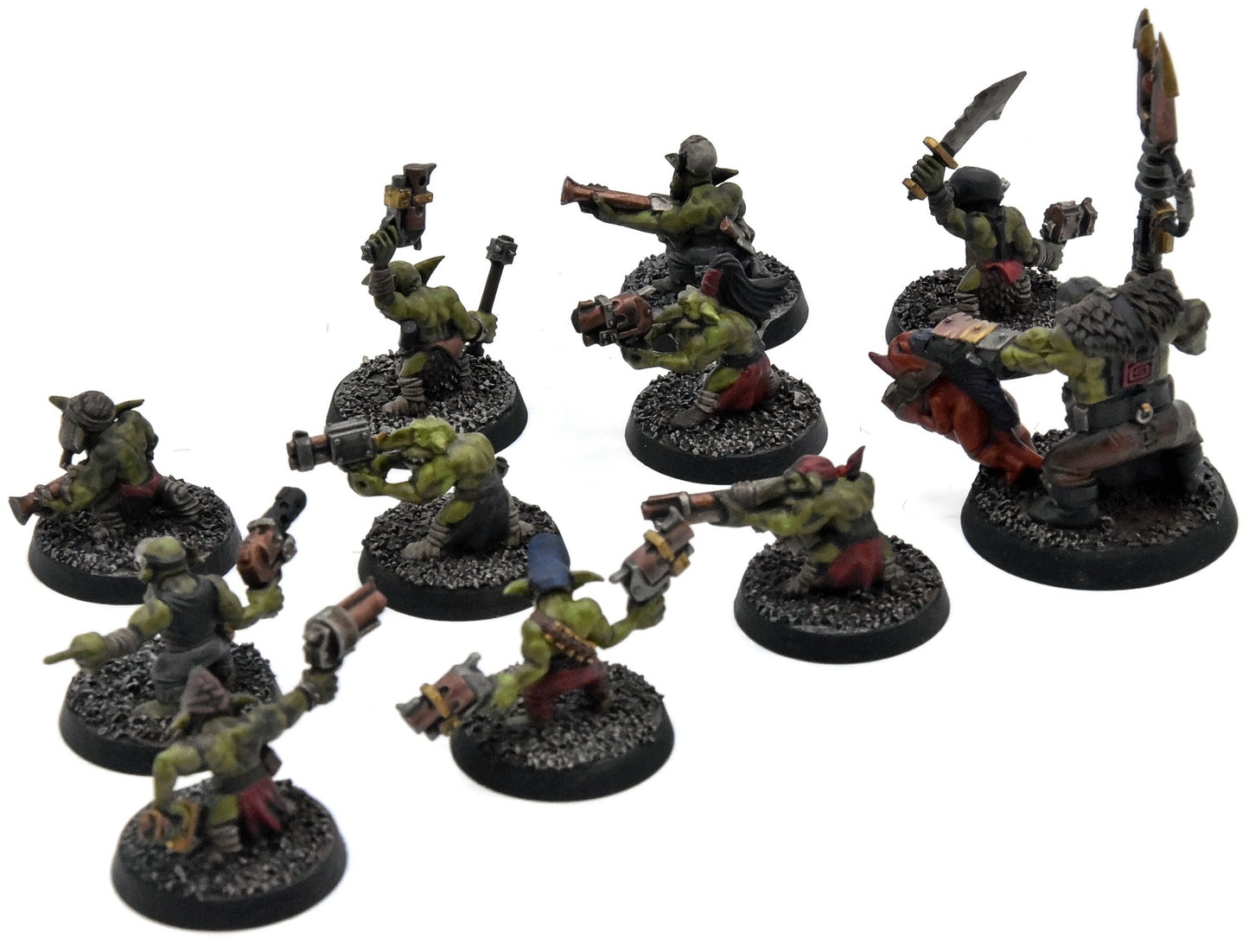 ORKS 10 Gretchin Squad with runtherd #1 WELL PAINTED Warhammer 40K