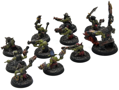 ORKS 10 Gretchin Squad with runtherd #1 WELL PAINTED Warhammer 40K