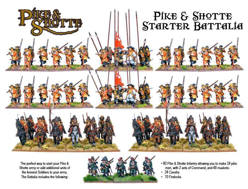 Pike & Shottle Battalia Starter Army Box (80 Inf, 24 Cav, 10 Firelocks)