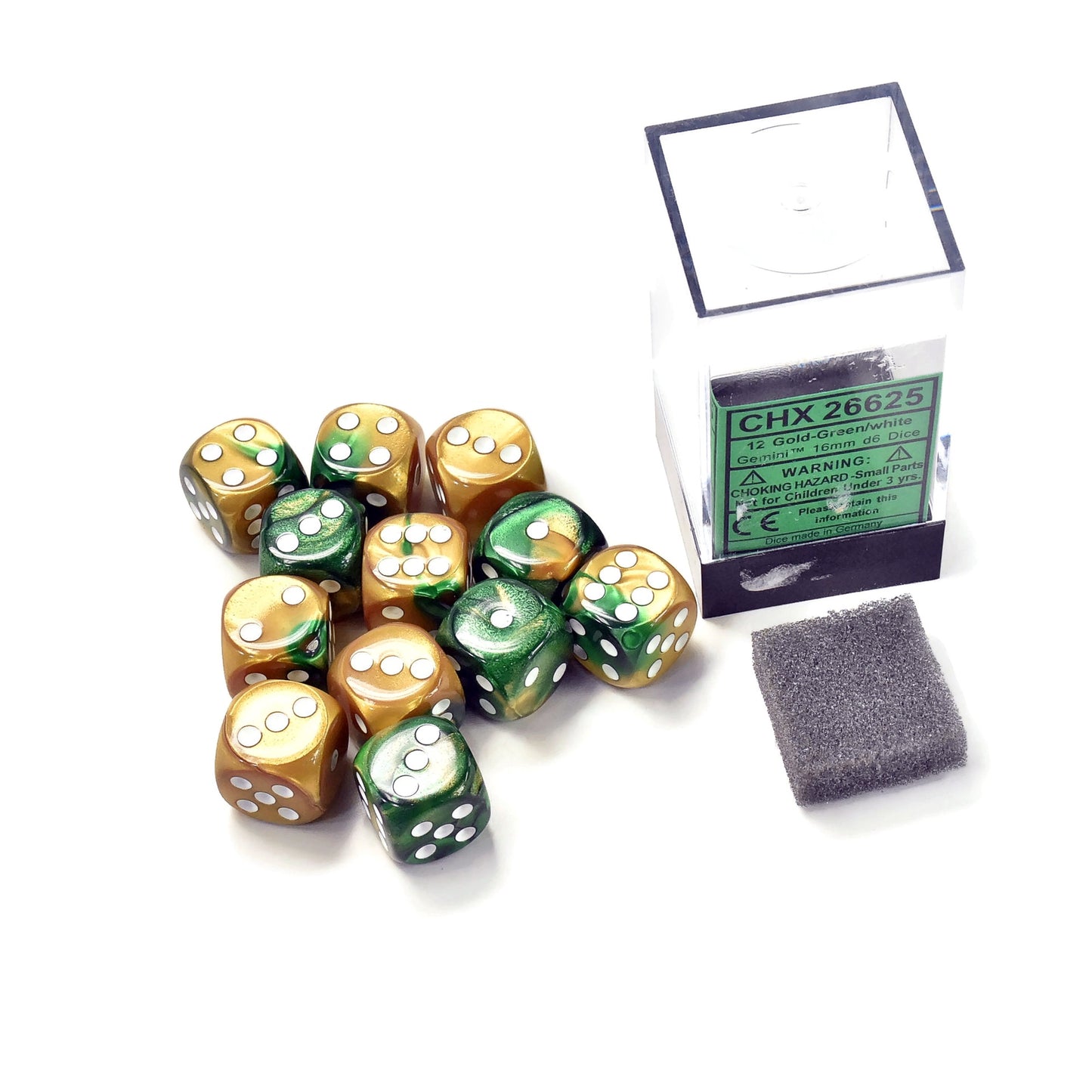 CHESSEX Green and Gold Dice #1 Warhammer 40k D6