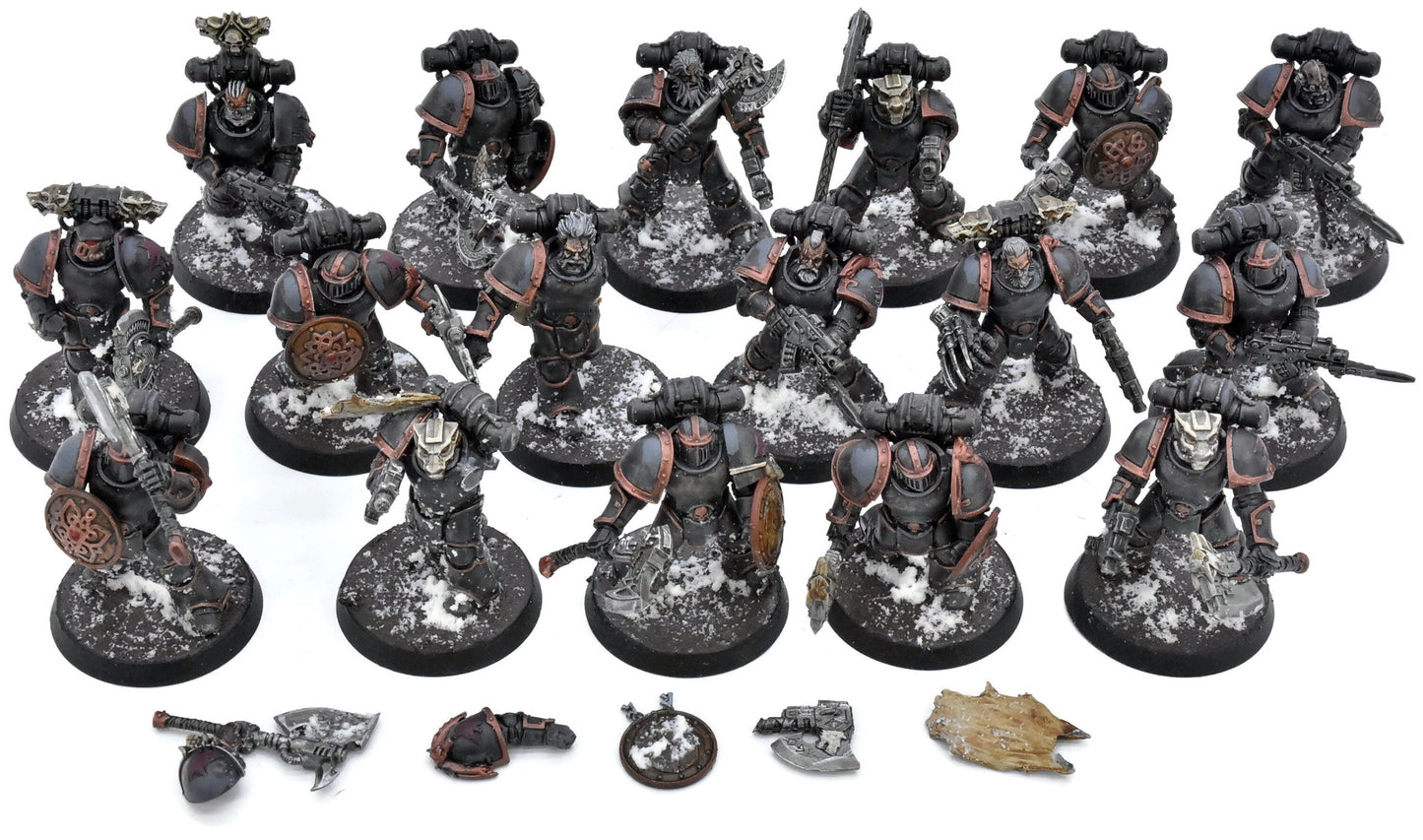 SPACE MARINES 17 Tactical Marines #1 WELL PAINTED Warhammer 40K Missing One Arm