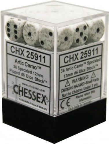 Speckled 36 * D6 Artic Camo 12mm Chessex Dice (CHX25911)