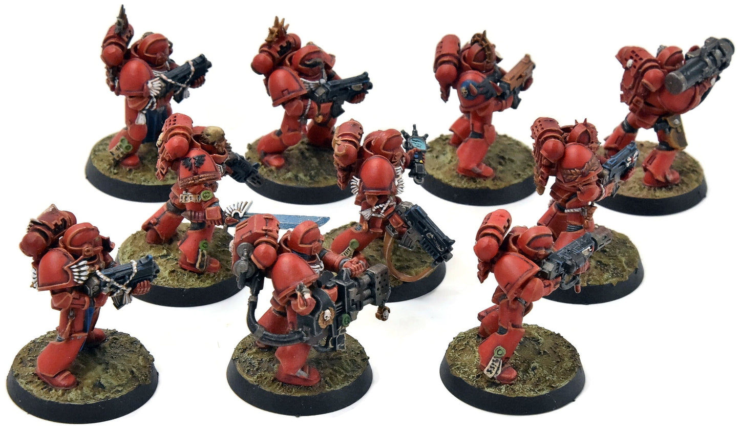BLOOD ANGELS 10 Tactical Space Marines #3 WELL PAINTED Warhammer 40K