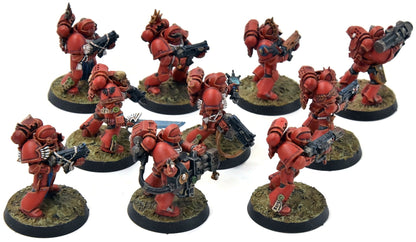 BLOOD ANGELS 10 Tactical Space Marines #3 WELL PAINTED Warhammer 40K