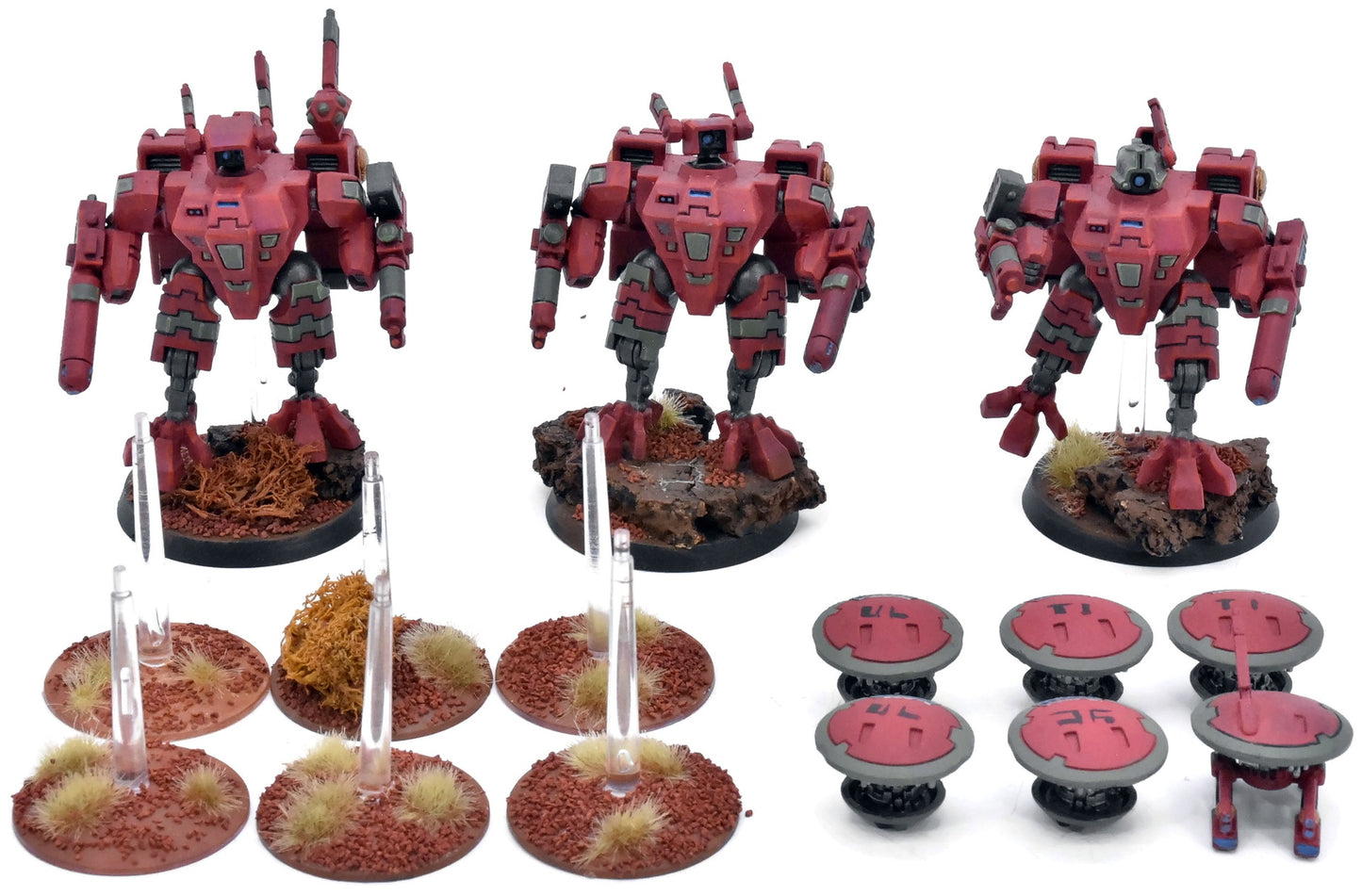 TAU EMPIRE 3 Xv8 Crisis Battlesuits #2 WELL PAINTED Warhammer 40K